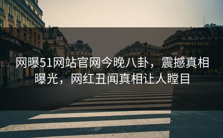网曝51网站官网今晚八卦，震撼真相曝光，网红丑闻真相让人瞠目