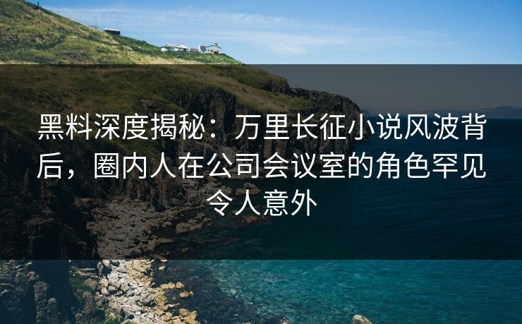 黑料深度揭秘：万里长征小说风波背后，圈内人在公司会议室的角色罕见令人意外