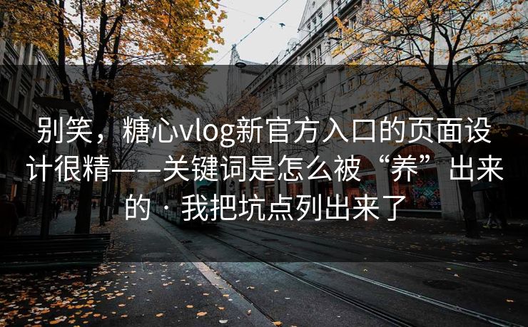 别笑，糖心vlog新官方入口的页面设计很精——关键词是怎么被“养”出来的 · 我把坑点列出来了